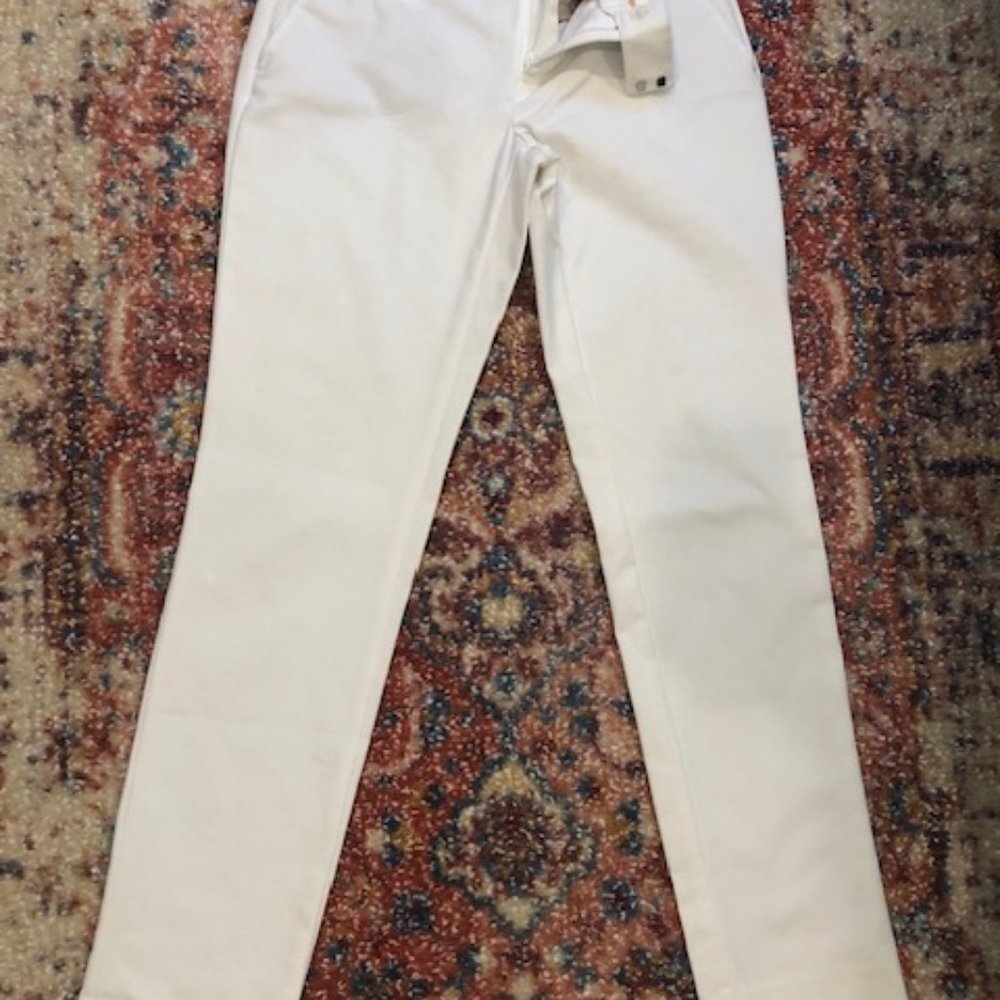 Banana Republic 2R White Martin Fit Crop Pant